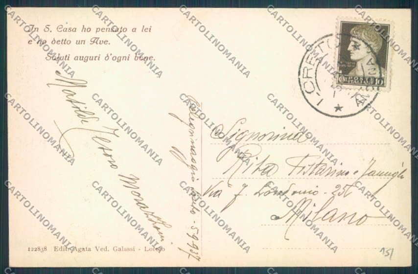 Ancona Loreto Saluti da cartolina ZB5738 – retro
