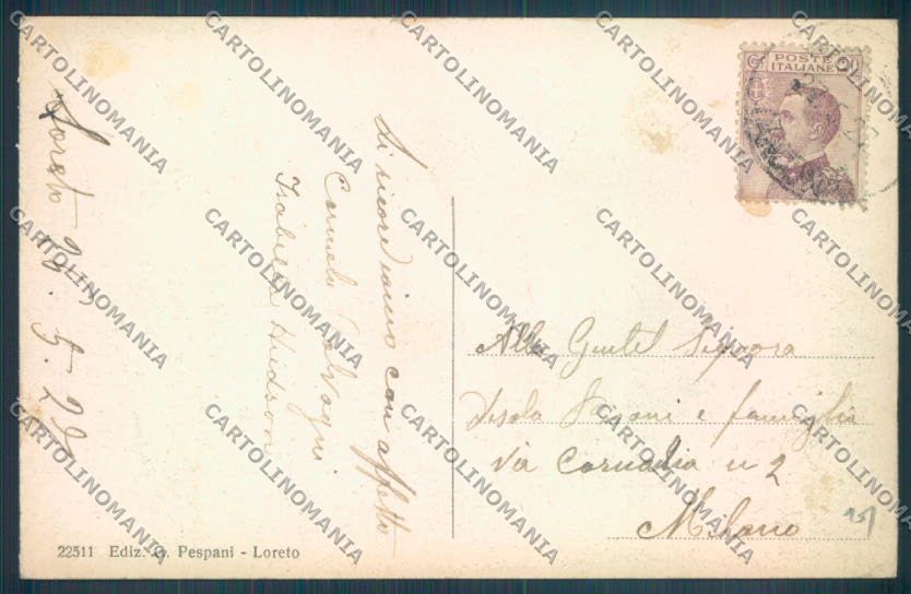 Ancona Loreto cartolina ZB5740 – retro