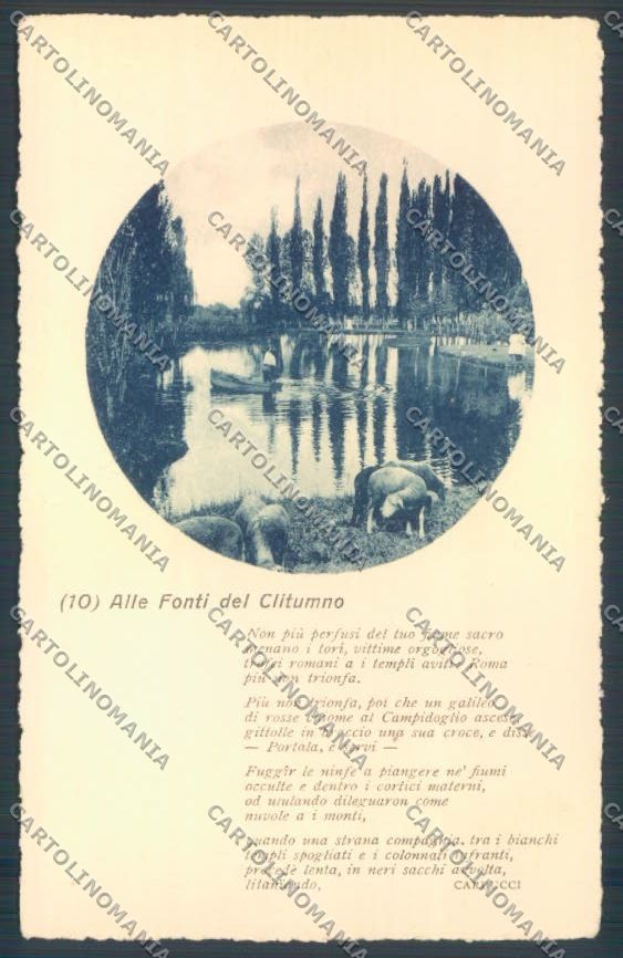 Perugia Spoleto Fonti del Clitumno Giosuè Carducci cartolina ZB5926 – fronte