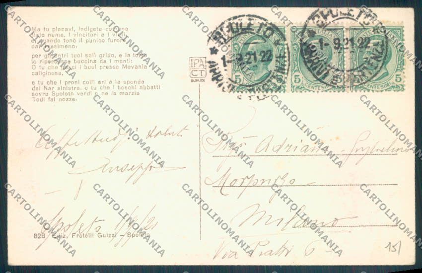 Perugia Spoleto Fonti del Clitumno cartolina ZB5931 – retro