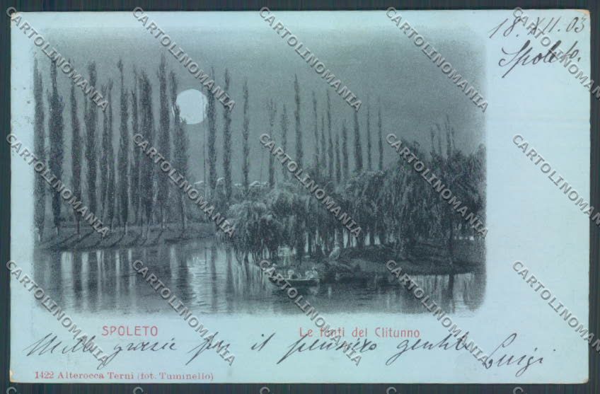 Perugia Spoleto Fonti Clitumno Alterocca 1422 Chiaro di Luna cartolina ZB5933 – fronte