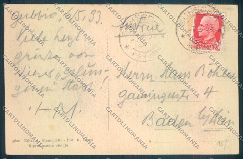 Perugia Gubbio cartolina ZB5940 – retro
