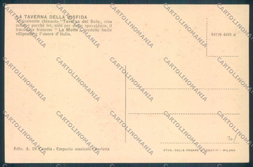 Bari Barletta Taverna Disfida cartolina ZB6069 – retro