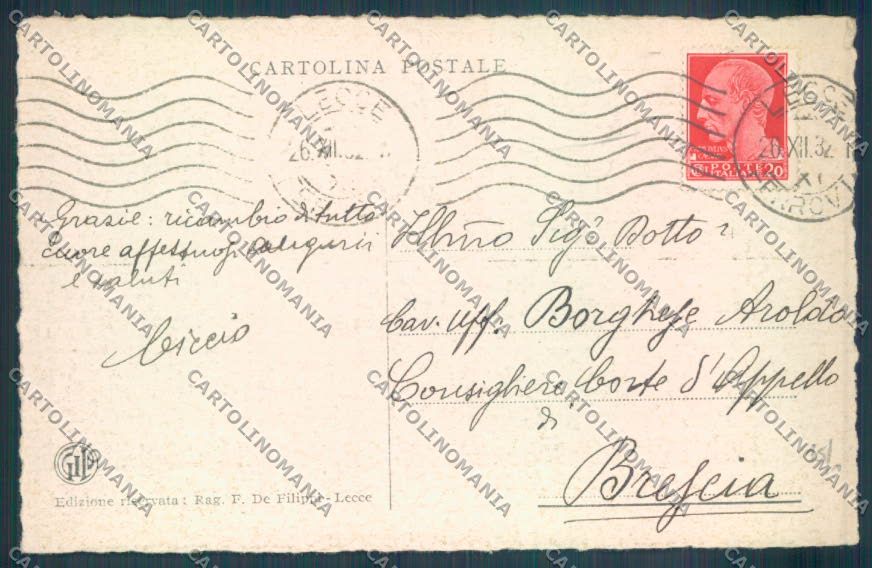 Lecce Città Poste cartolina ZB6120 – retro