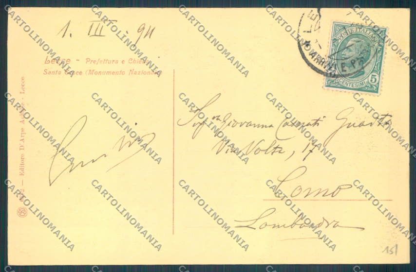 Lecce Città cartolina ZB6122 – retro