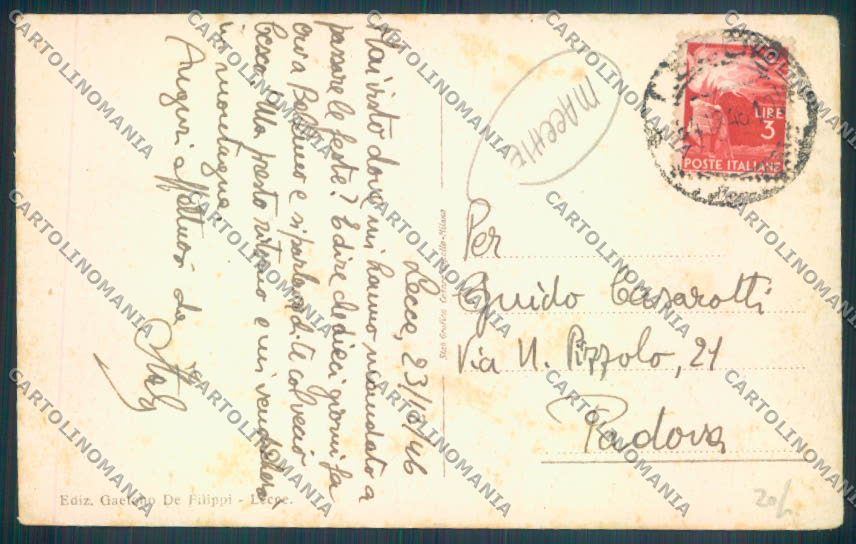 Lecce Città MACCHIE cartolina ZB6137 – retro