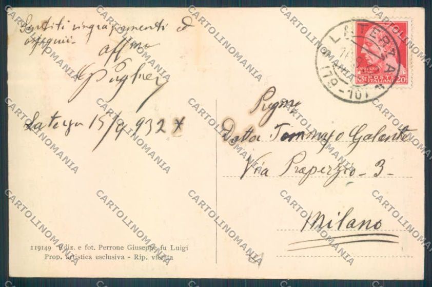 Taranto Laterza cartolina ZB6198 – retro