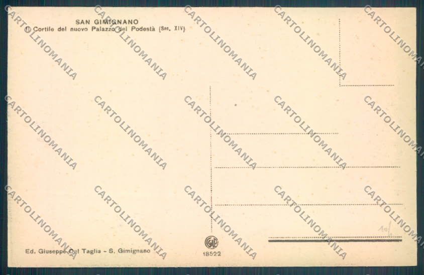 Siena San Gimignano cartolina ZB6348 – retro