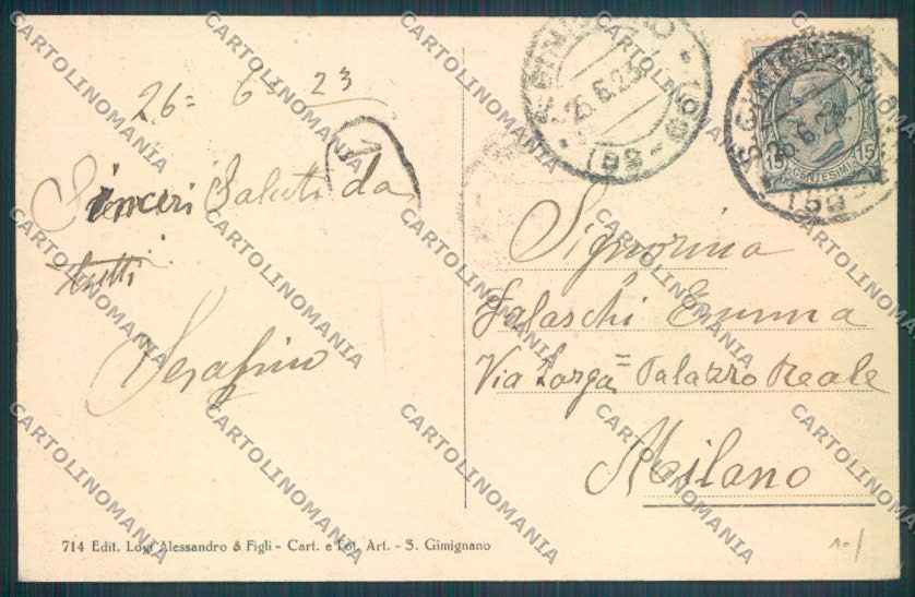 Siena San Gimignano cartolina ZB6349 – retro