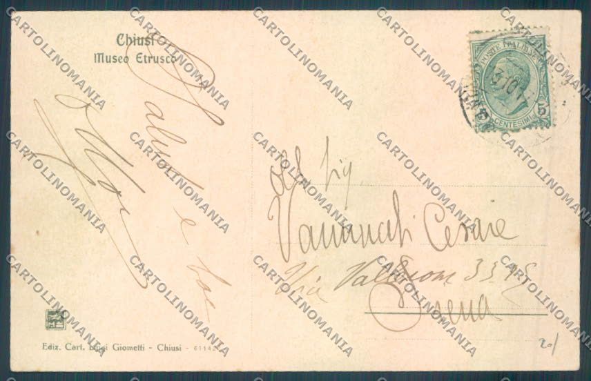 Siena Chiusi Museo Etrusco cartolina ZB6400 – retro