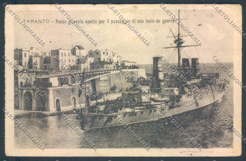 Taranto Città Nave da Guerra PIEGHINE cartolina ZB6503 – fronte