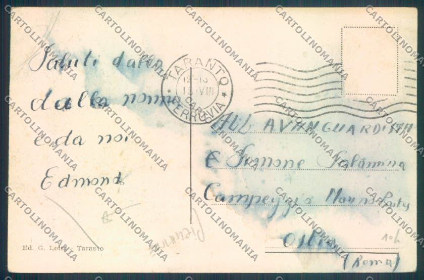 Taranto Città Casa del Fascio Giovanile PIEGHINE cartolina ZB6519 – retro
