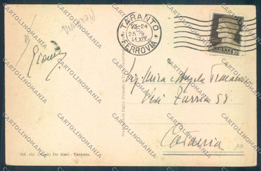 Taranto Città PIEGHINA cartolina ZB6530 – retro
