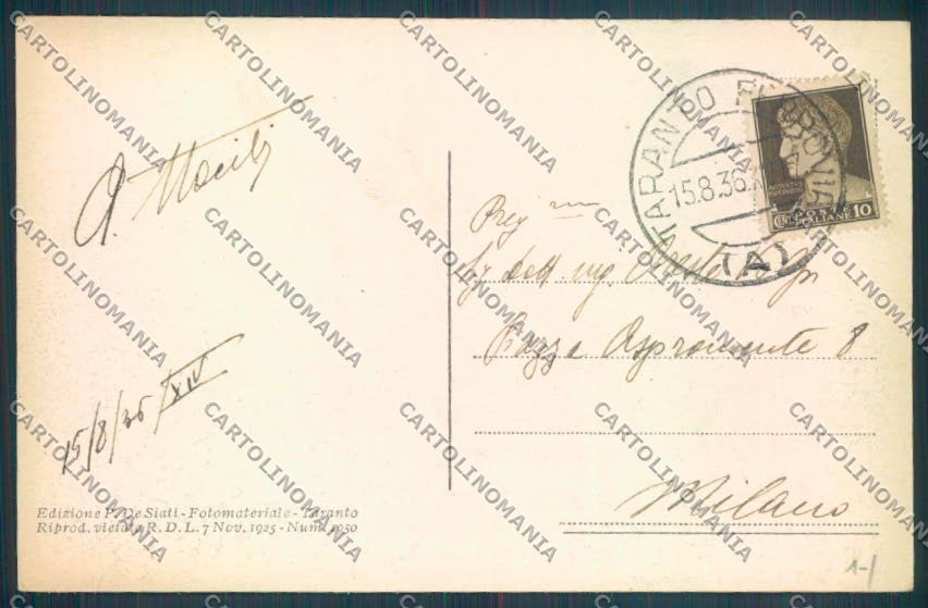 Taranto Città cartolina ZB6554 – retro