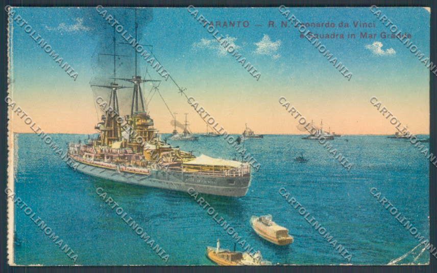Taranto Città Nave da Guerra SCOLLATA cartolina ZB6607 – fronte