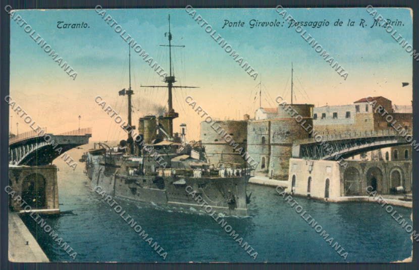 Taranto Città Nave da Guerra cartolina ZB6610 – fronte