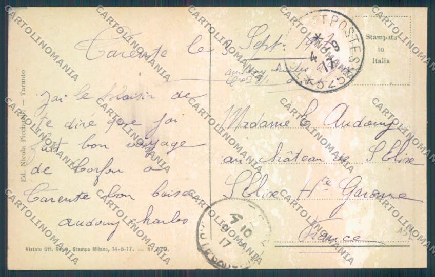Taranto Città Compagnie di Sbarco cartolina ZB6618 – retro