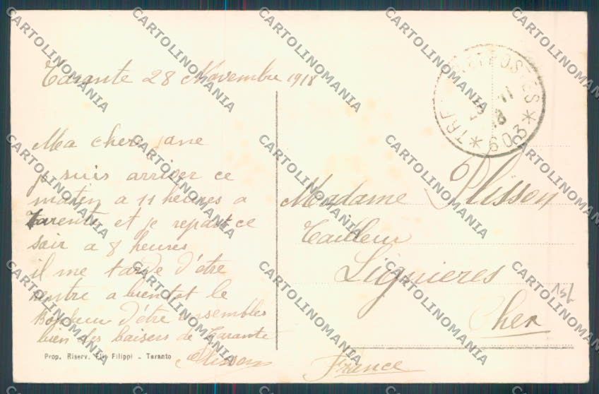 Taranto Città Caserma Carlo Mezzacapo cartolina ZB6626 – retro