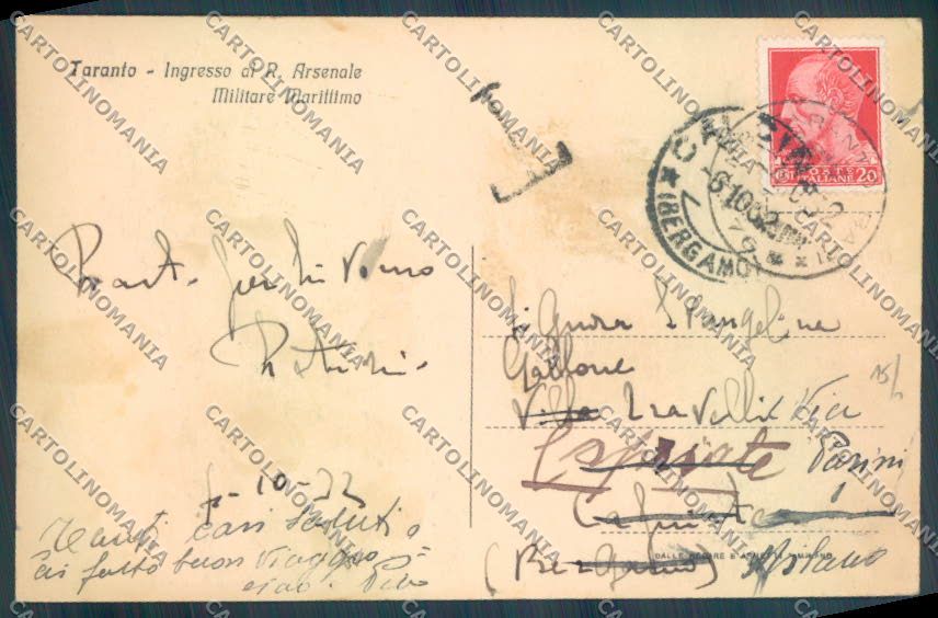 Taranto Città Arsenale Militare Marittimo cartolina ZB6660 – retro