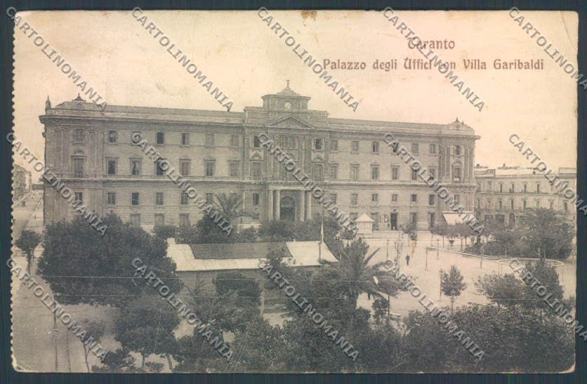 Taranto Città Palazzo degli Uffici PIEGHINA cartolina ZB6663 – fronte