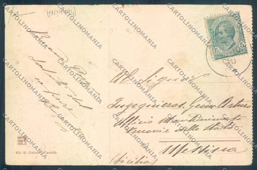 Taranto Città Palazzo degli Uffici PIEGHINA cartolina ZB6663 – retro