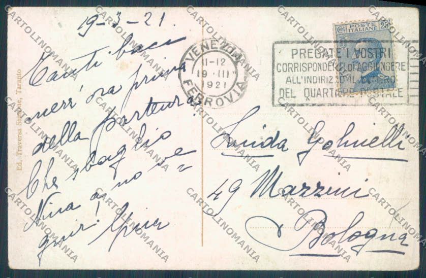 Taranto Città Nave da Guerra cartolina ZB6679 – retro