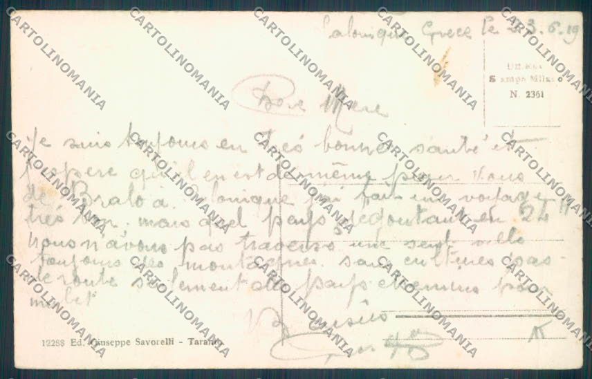 Taranto Città Palazzo degli Uffici cartolina ZB6702 – retro