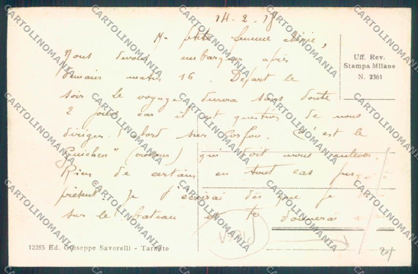 Taranto Città PIEGA cartolina ZB6745 – retro