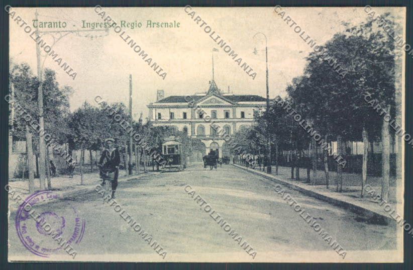 Taranto Città Arsenale Militare Marittimo RIFILATA cartolina ZB6759 – fronte