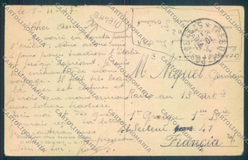 Taranto Città Militari PIEGHE cartolina ZB6767 – retro