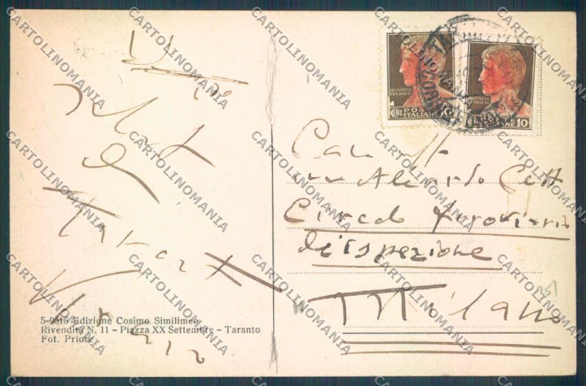 Taranto Città Nave da Guerra cartolina ZB6797 – retro