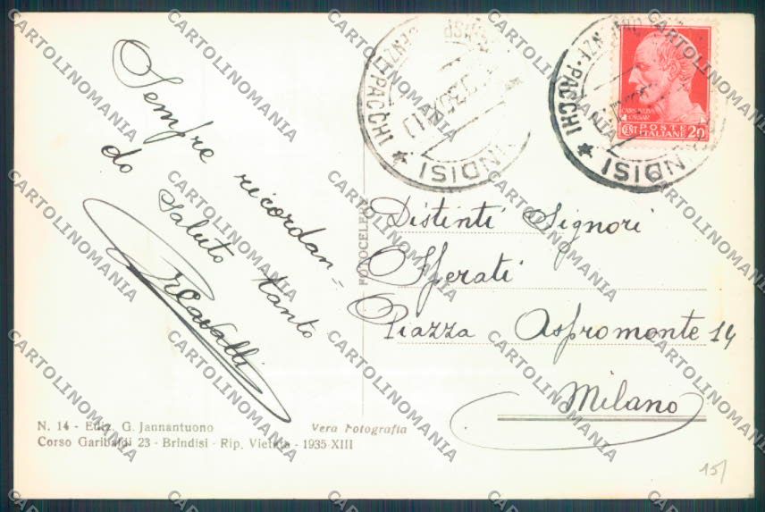 Brindisi Città Foto cartolina ZB6867 – retro