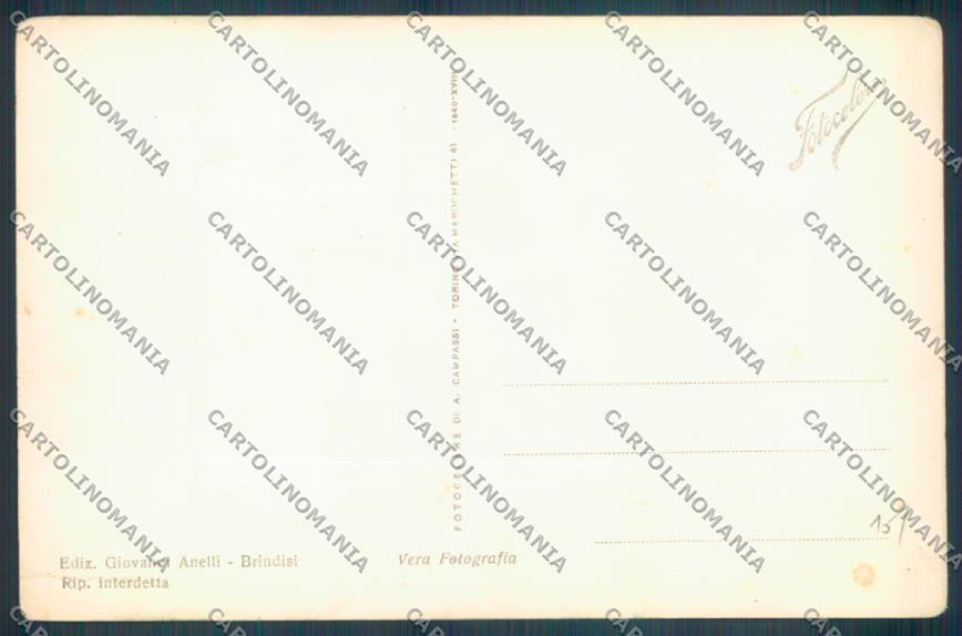 Brindisi Città Monumento al Marinaio d'Italia Foto cartolina ZB6873 – retro