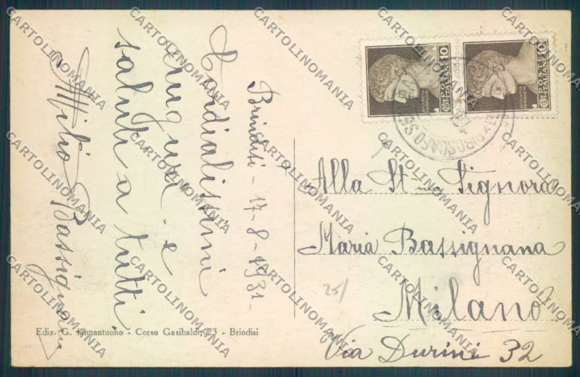 Brindisi Città Stazione Torpediniere cartolina ZB6891 – retro