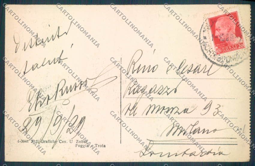 Foggia Città Banca d'Italia cartolina ZB6955 – retro