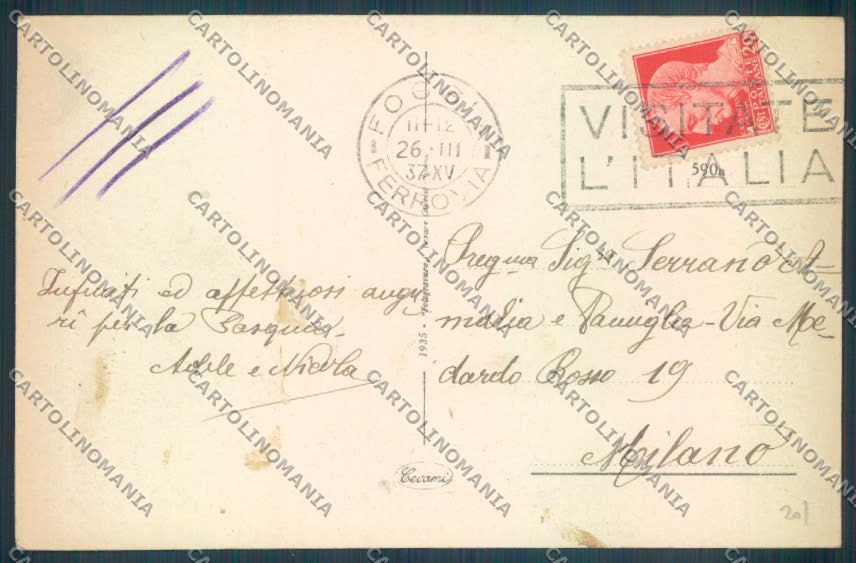 Foggia Città Opera Pia Maria Grazia Barone cartolina ZB6968 – retro