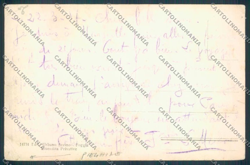 Foggia Città Banca d'Italia PIEGHINE cartolina ZB6985 – retro