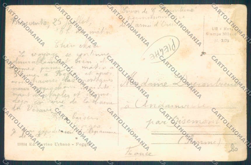 Foggia Città PIEGHE cartolina ZB6989 – retro