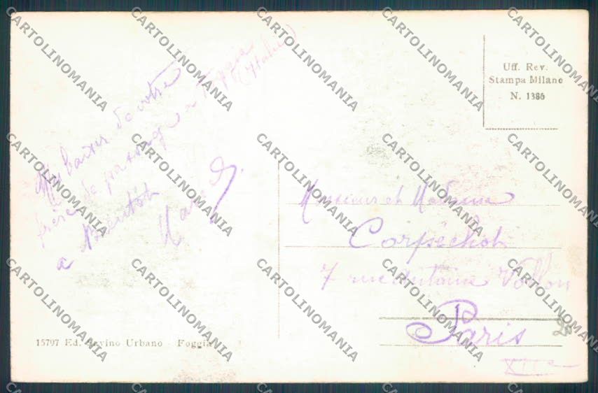 Foggia Città cartolina ZB6995 – retro