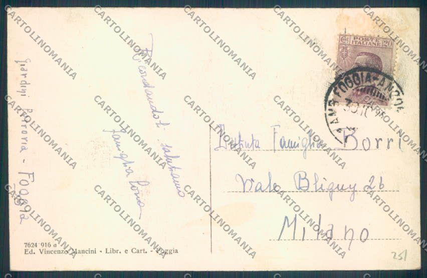 Foggia Città cartolina ZB7002 – retro
