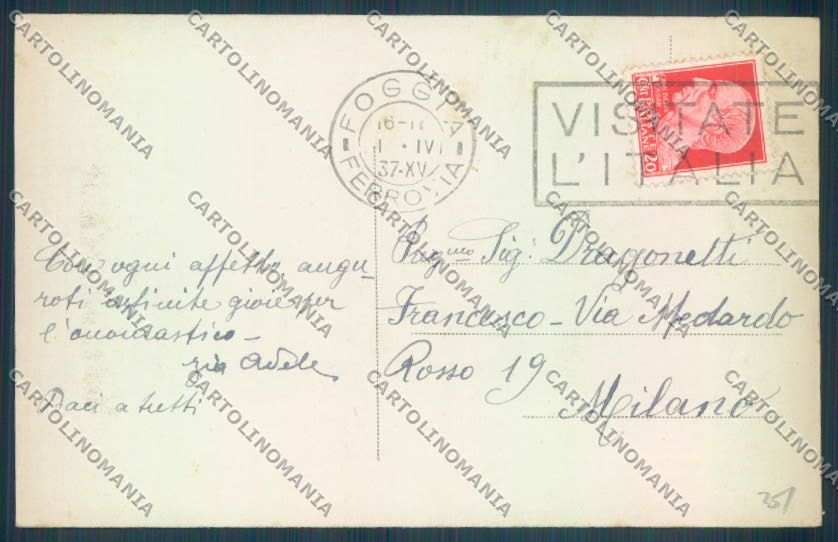 Foggia Città cartolina ZB7004 – retro