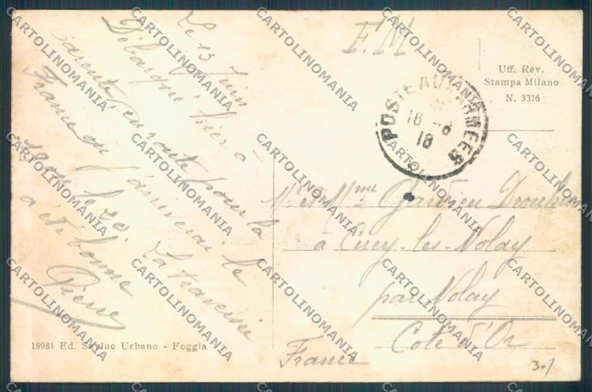 Foggia Città cartolina ZB7014 – retro