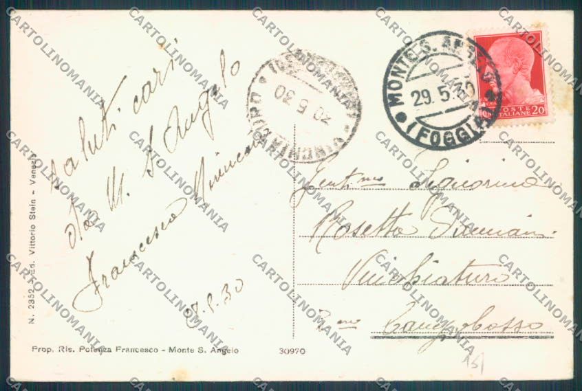 Foggia Monte Sant'Angelo Saluti da cartolina ZB7048 – retro