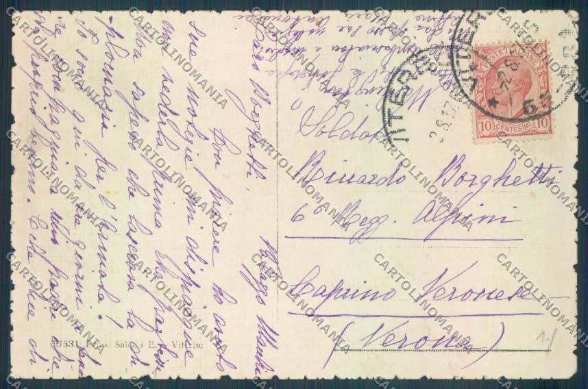 Viterbo Città Quartiere Militare della Rocca cartolina ZB7142 – retro