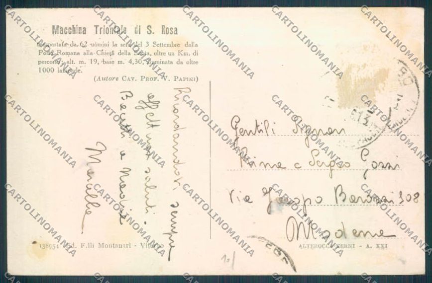 Viterbo Città Processione cartolina ZB7147 – retro
