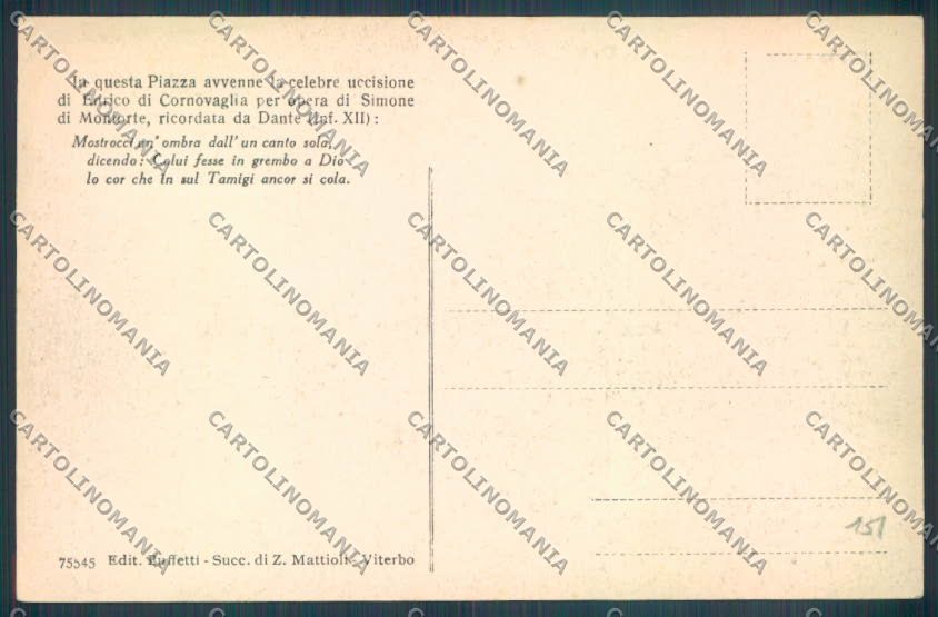 Viterbo Città cartolina ZB7154 – retro