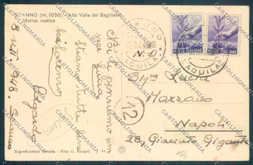 L'Aquila Scanno SCOLLATA cartolina ZB7205 – retro