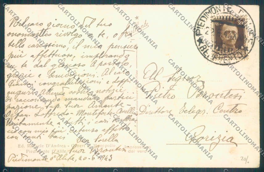 Caserta Piedimonte d'Alife Monumento ai Caduti Foto cartolina ZB7243 – retro