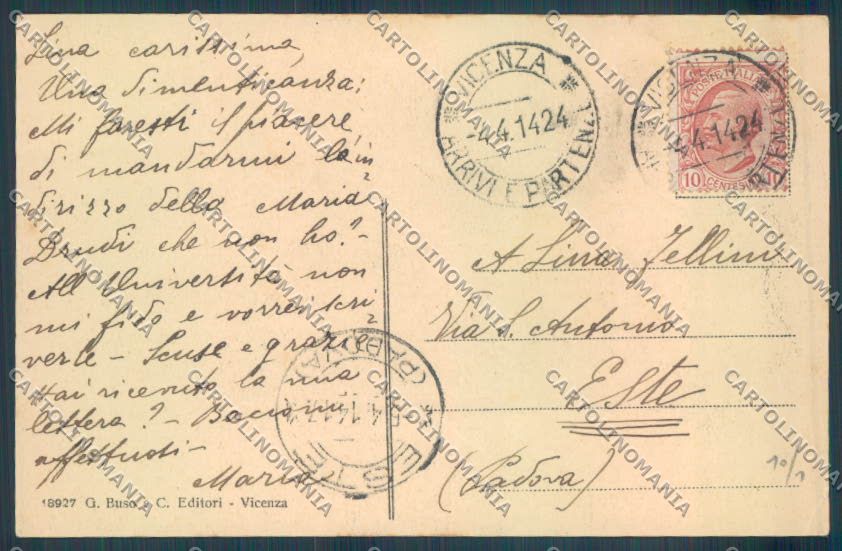 Vicenza Città cartolina ZB7315 – retro