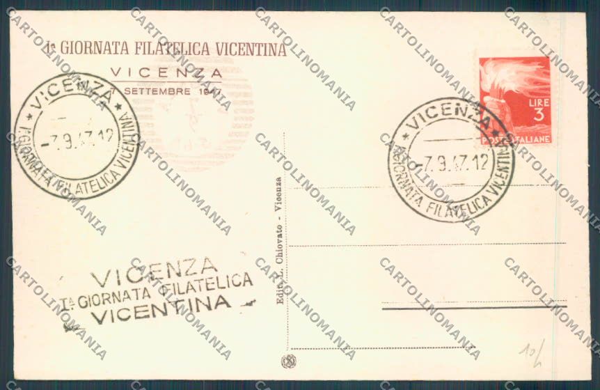 Vicenza Città Giornata Filatelica Vicentina cartolina ZB7329 – retro